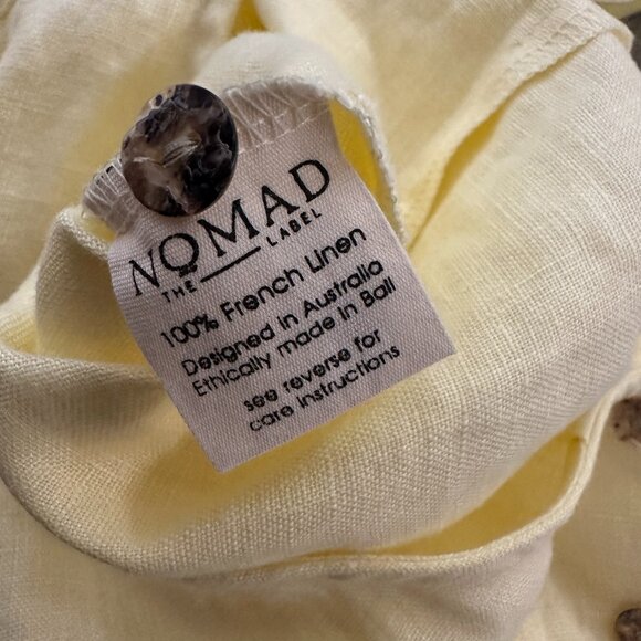 Nomad The Label French Linen Florentina Wide Leg Jumpsuit XXL Lemon Yellow - Picture 7 of 7